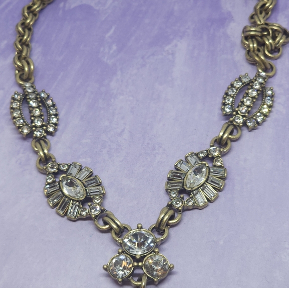Rare Vintage J.Crew Crystal Radial Medallion Necklace - Picture 4 of 6